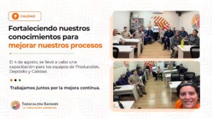 Capacitación de los equipos de Producción, Depósito y Calidad de Tabacalera Sarandí